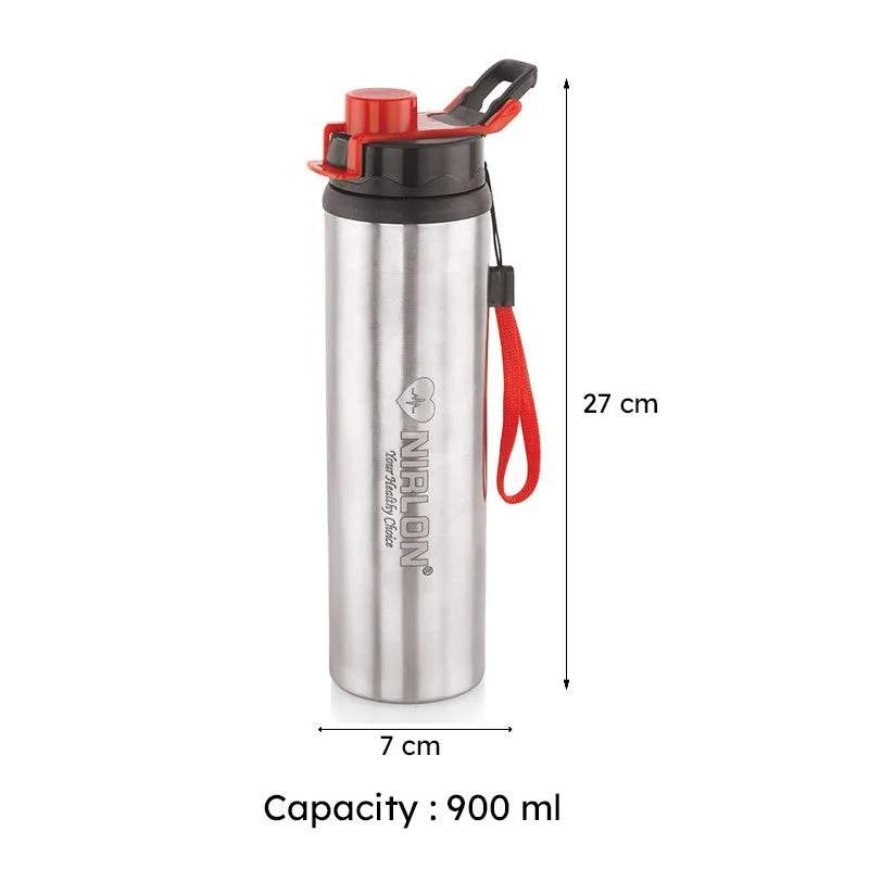 Solene Stainless Steel Water Bottle (Orange) - 900 mL media 8
