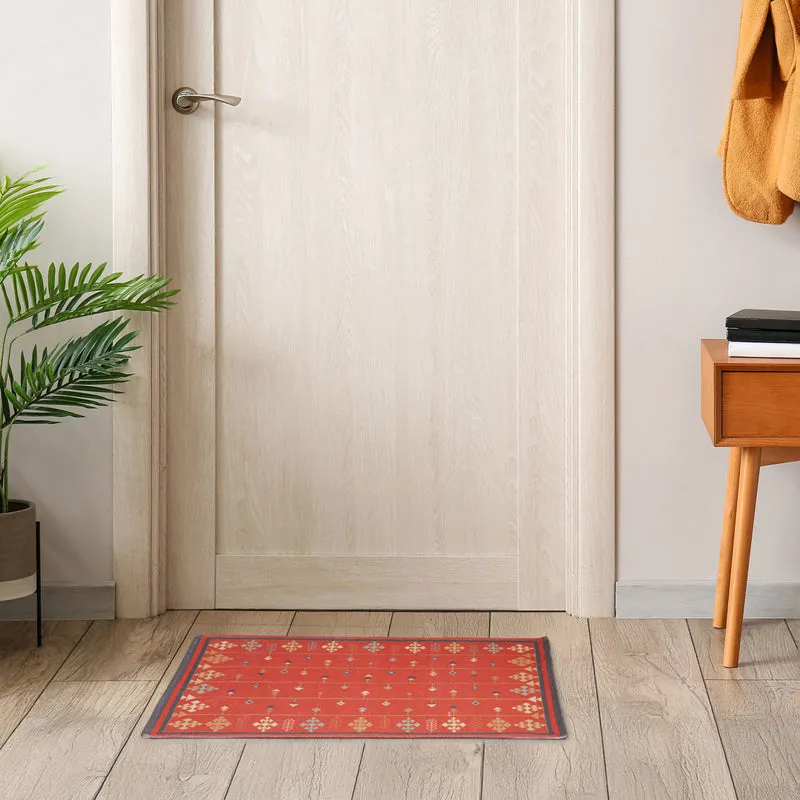 Luvira Cotton Cotton Door Mats - Red & White media 5