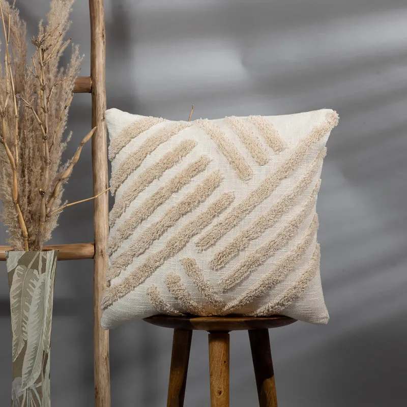 Stripe Knot Tufted Cushion Cover media 2