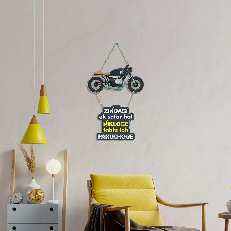 Zindagi Quote Polyester & MDF Wall Hanging media 3