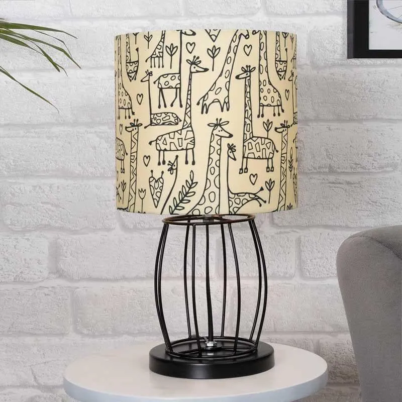 Tall Tales Fabric Table Lamp - Beige,Black media 3