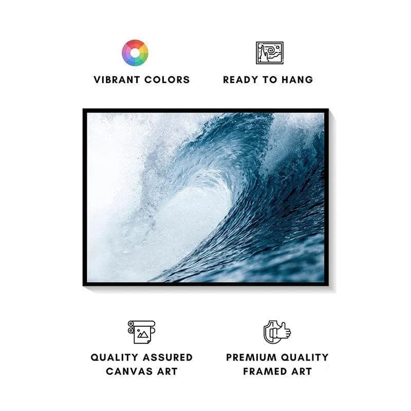 Wave Canvas Painting - Black Frame media 4