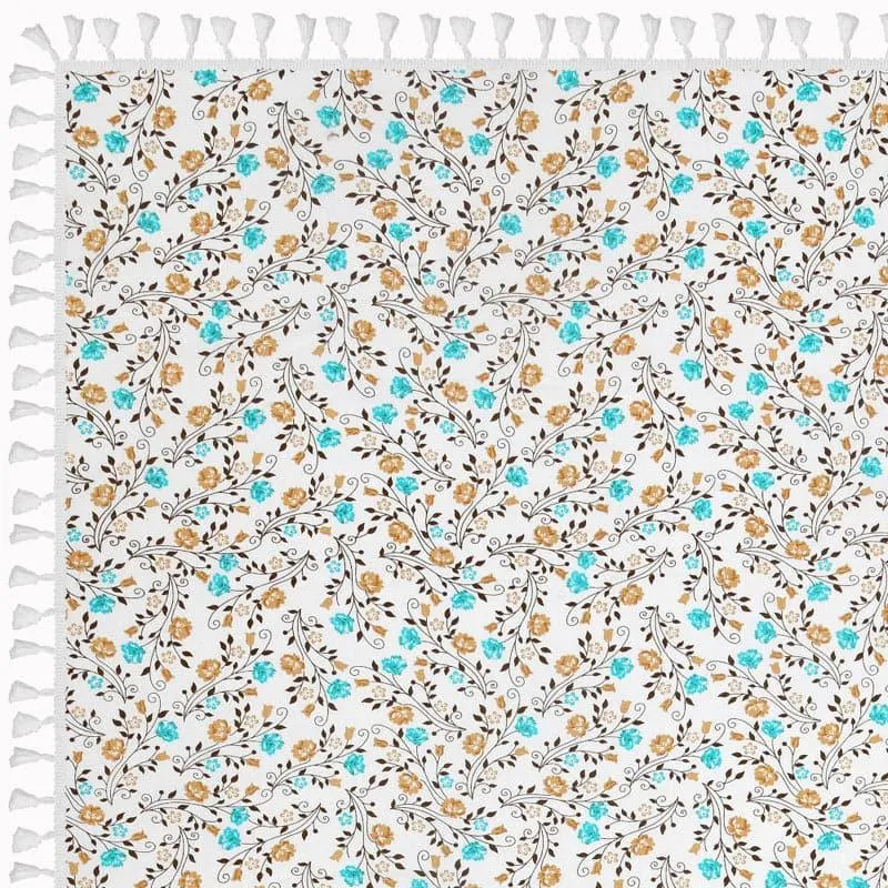 Adva Floral Table Cloth - Blue & Yellow media 5