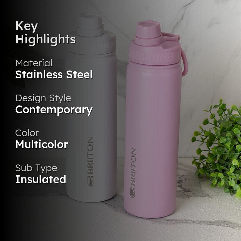 Sip Slay Hot & Cold Thermos Water Bottle (White & Pink, 750 mL Each) - Set Of Two media 2