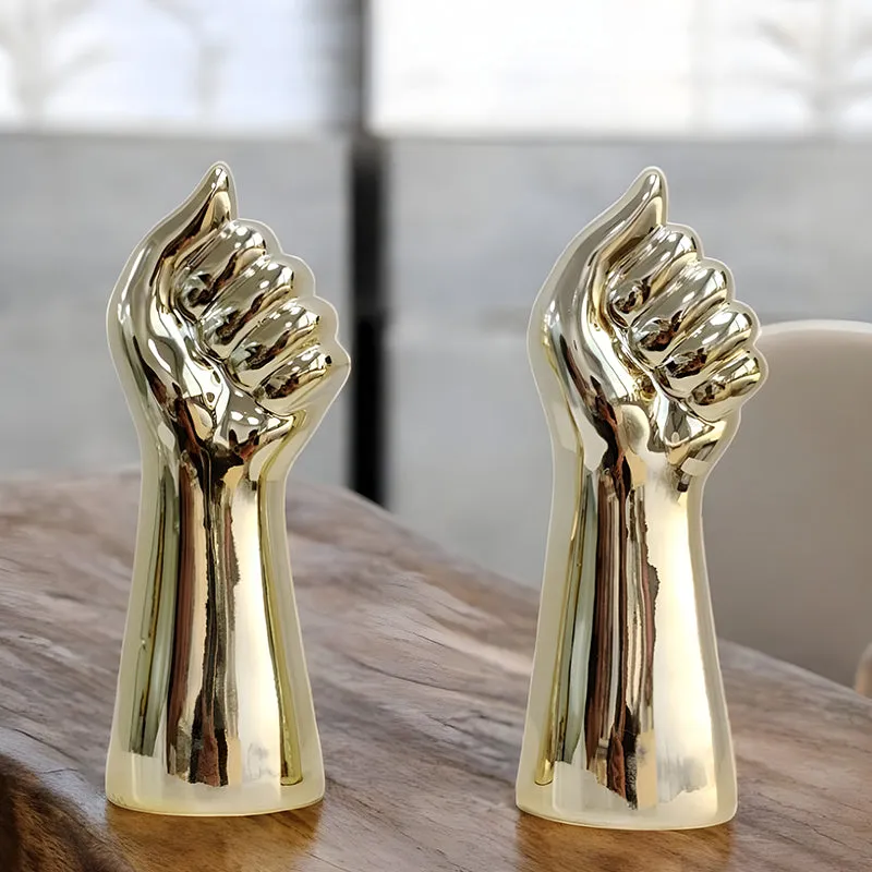 Hand Bouquet Vase (Gold) - Set Of Two media 6