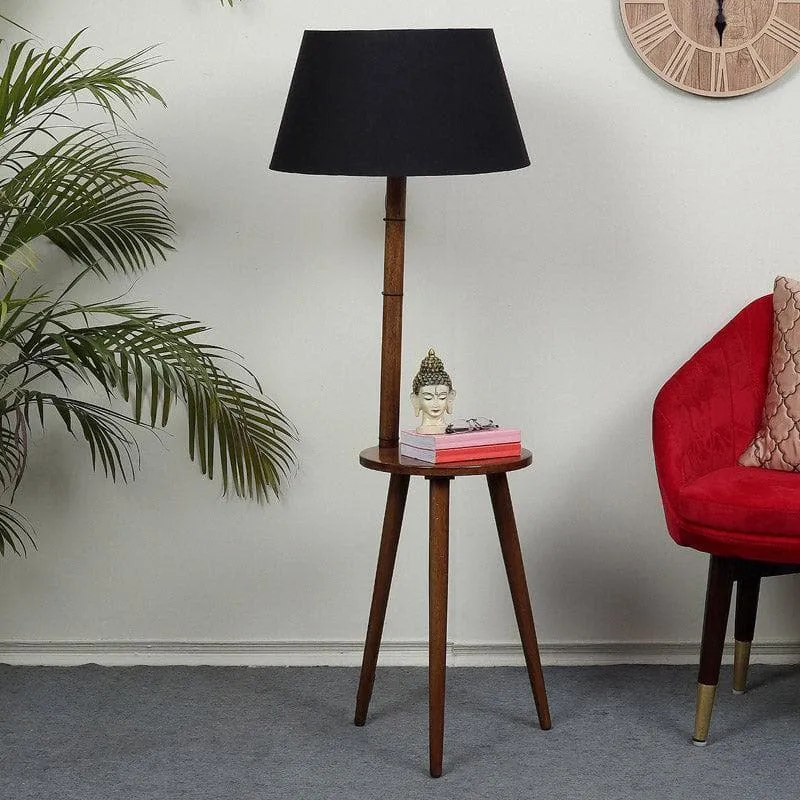 Rosa Miosa Floor Lamp With Shelf - Black media 3