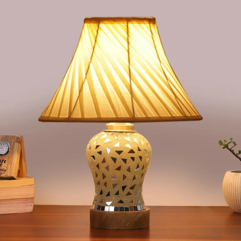 Liora I Pleated Wooden Table Lamp - Multicolor media 3