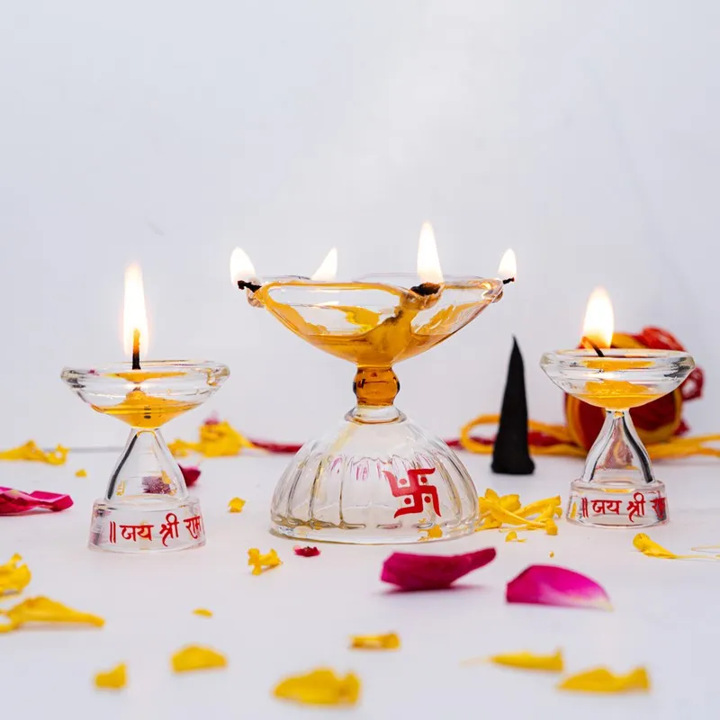 RadiantAura Designer Festive Diya - 3 Piece Set media 3