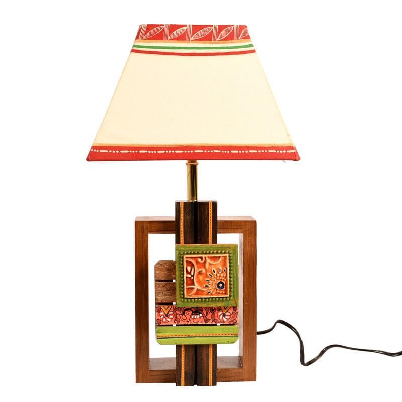 Prena Wooden Fabric Table Lamp - Multicolor media 3