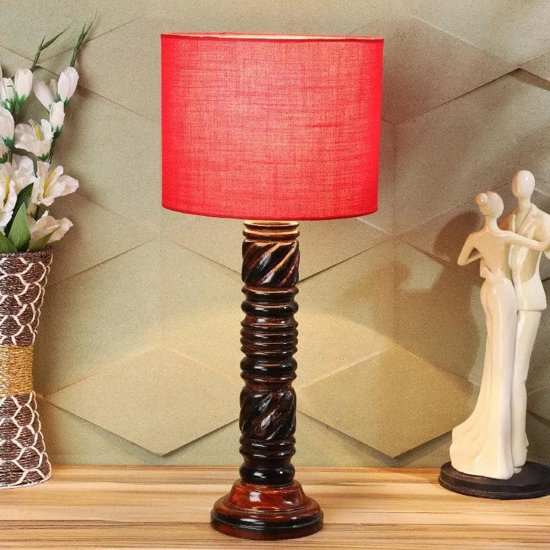 Rosa Jericho Fabric Table Lamp - Red,Brown media 3
