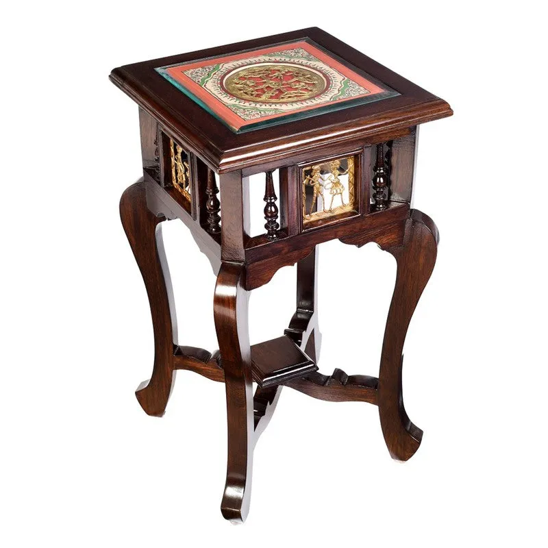 Karma Teak Wood Side Table media 3