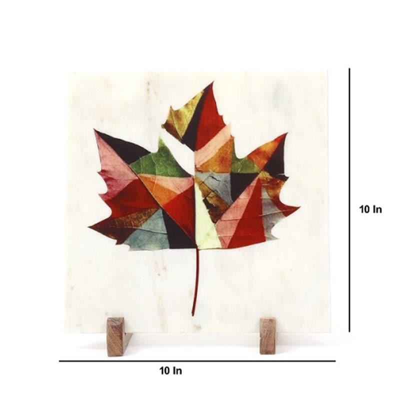 Abstract Maple Leaf Printed Marble Showpiece media 4