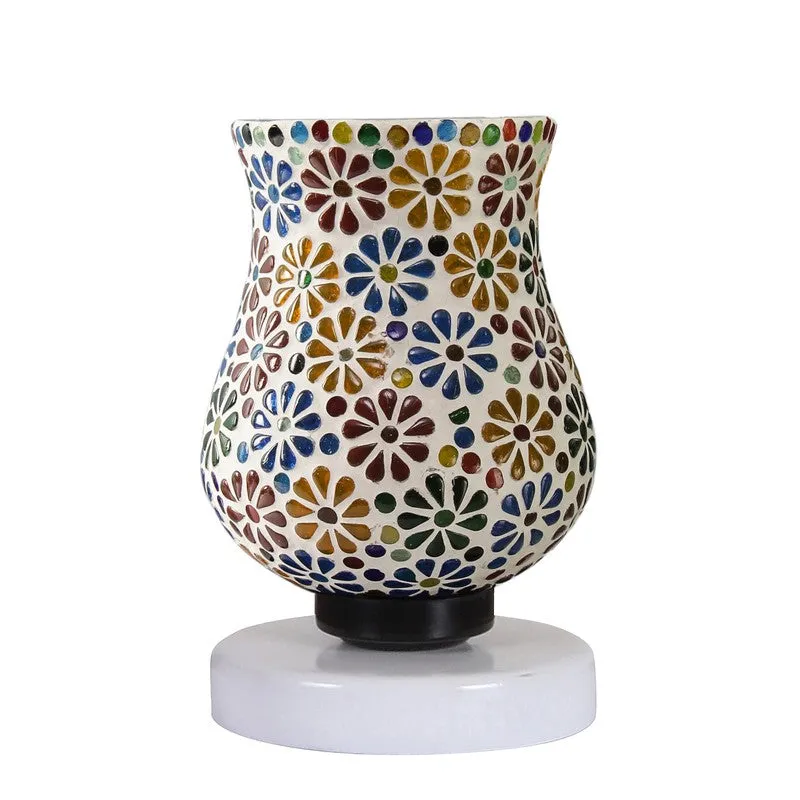 Sheenex Mosaic Glass Table Lamp With Wooden Base - Multicolor media 5