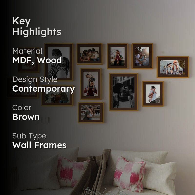 Eclectic Edge Wooden Wall Photo Frame - Set Of Twelve media 2