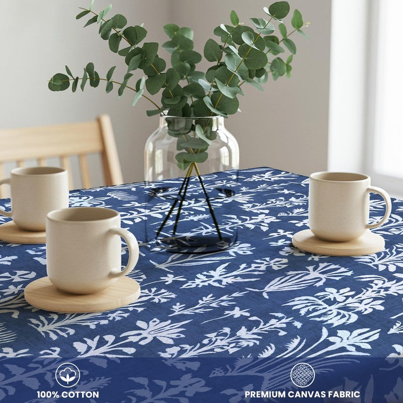 Urban Space Botanical Indigo Cotton Table Cover media 4