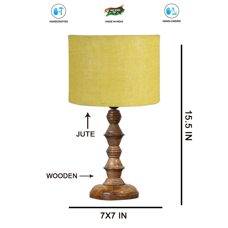 Sienna I Timber Wooden Table Lamp - Yellow,Brown media 7