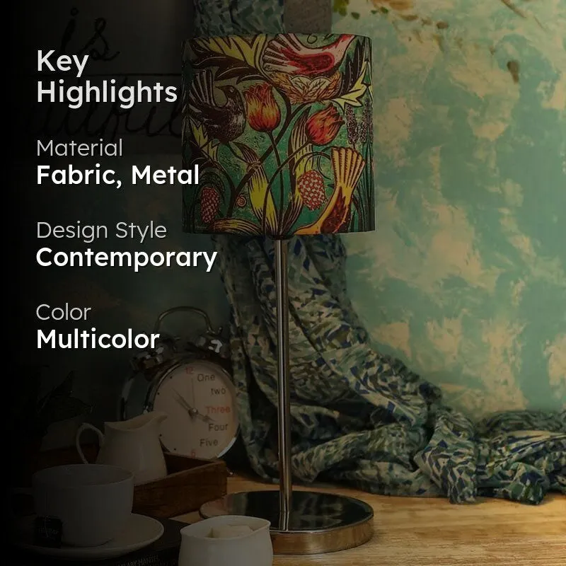 Utopia Metal & Fabric Table Lamp - Multicolor media 2