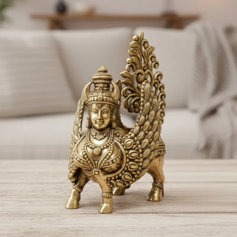 Divine Mayura Brass Idol media 3