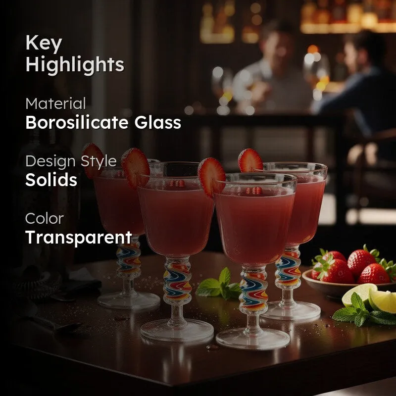 Golden Hour Martini Cocktail Glass(180 mL) - Set Of Four media 2
