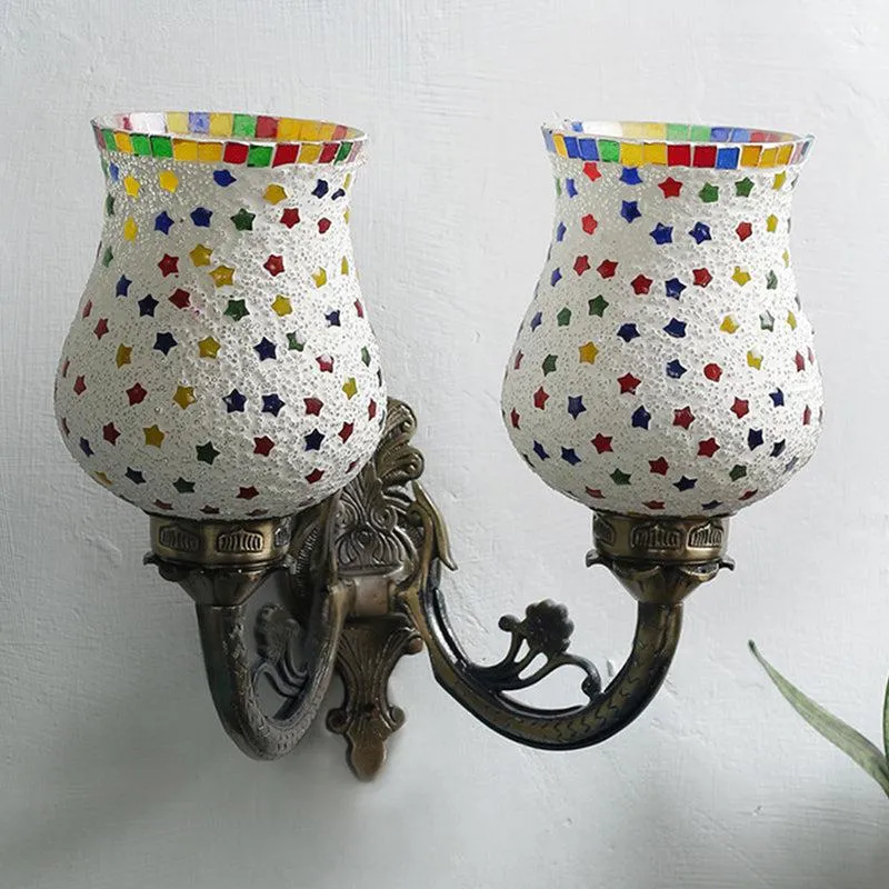 Ekta Twinner Mosaic Glass & Metal Wall Lamp media 3