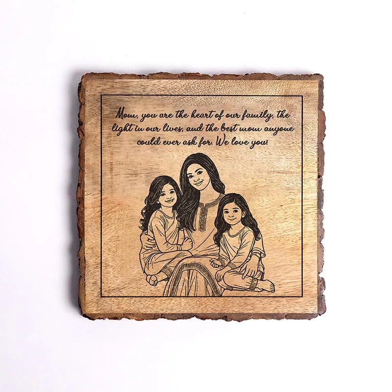 Mother Is The Heart Of Family Wood Showpiece - Square media 5