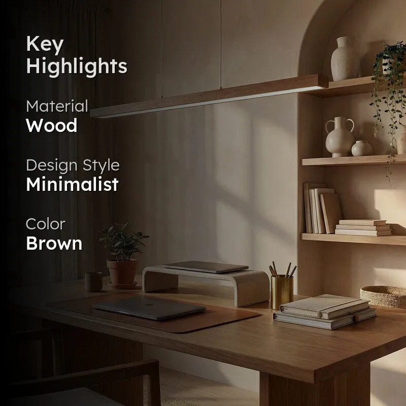 Heliades Linear LED Wooden Ceiling Lamp - Brown media 2
