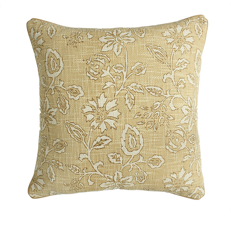 Dewdrop Petals Woven Cotton Cushion Cover (Beige) - Set Of Two media 3