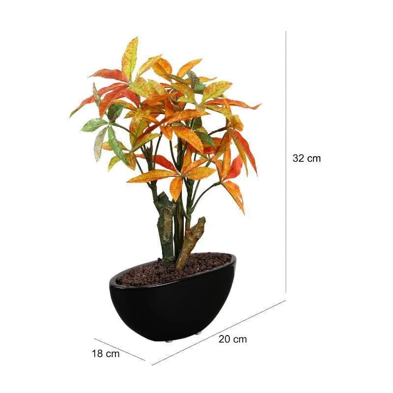 Faux Japanese Maple Bonsai In Bowl Pot - 32 cms media 4