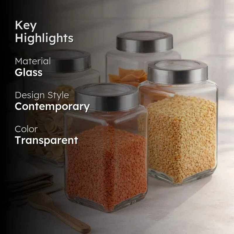 PureStore Glass Jar (1000 mL Each ) - Set Of Four media 2