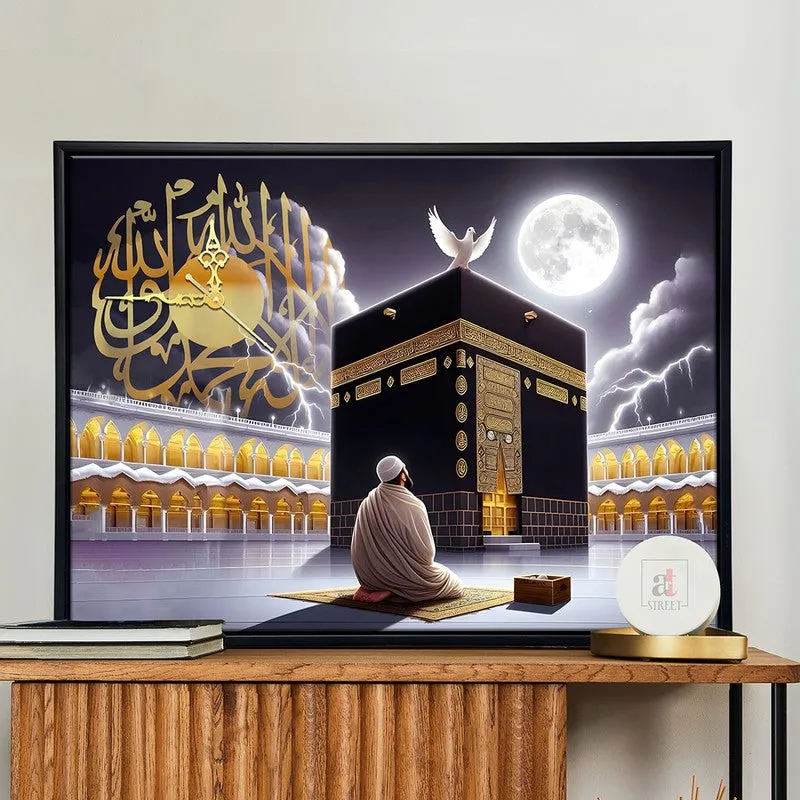 Allah wall Art With Clock media 1