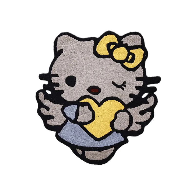 Hello Kitty Wool Carpet - Grey,Yellow media 1