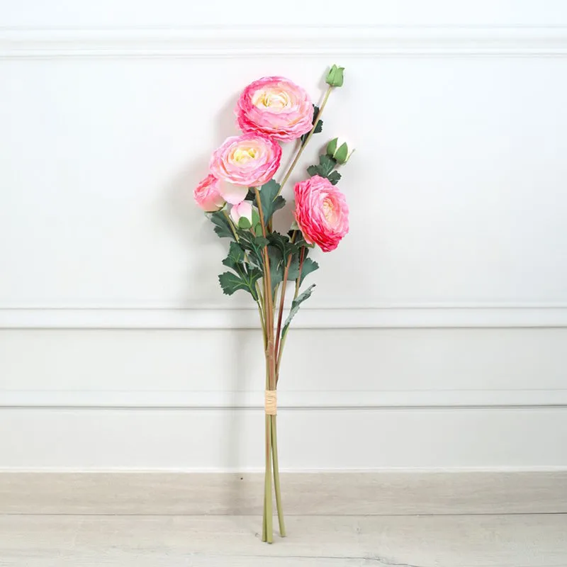 Florya Rose Fabric Artificial Flower - Pink media 4