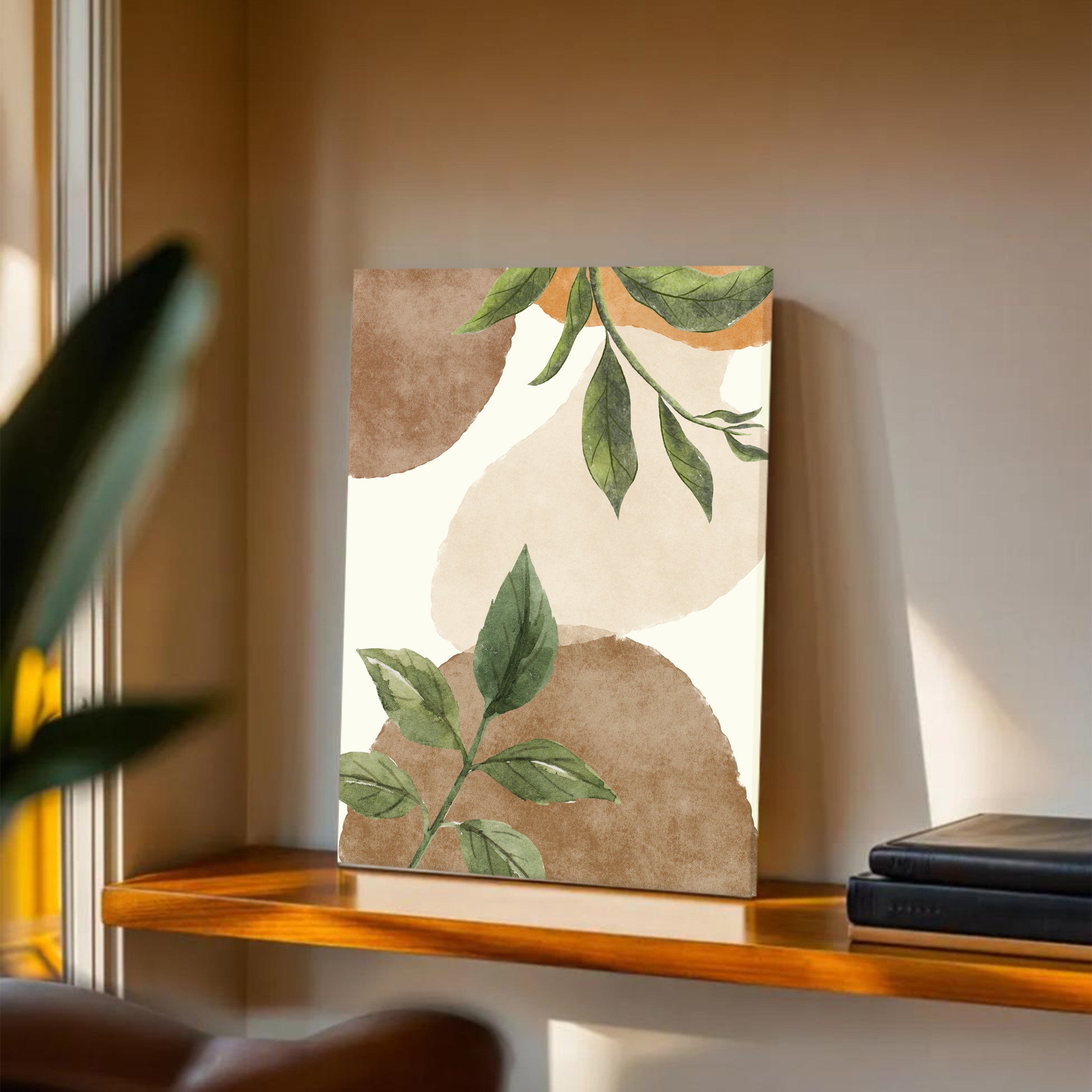 Natural Balance Leaf Cotton Canvas Wall Art media 2