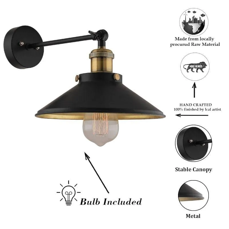 Avena Cone Metal Wall Lamp - Gold media 6