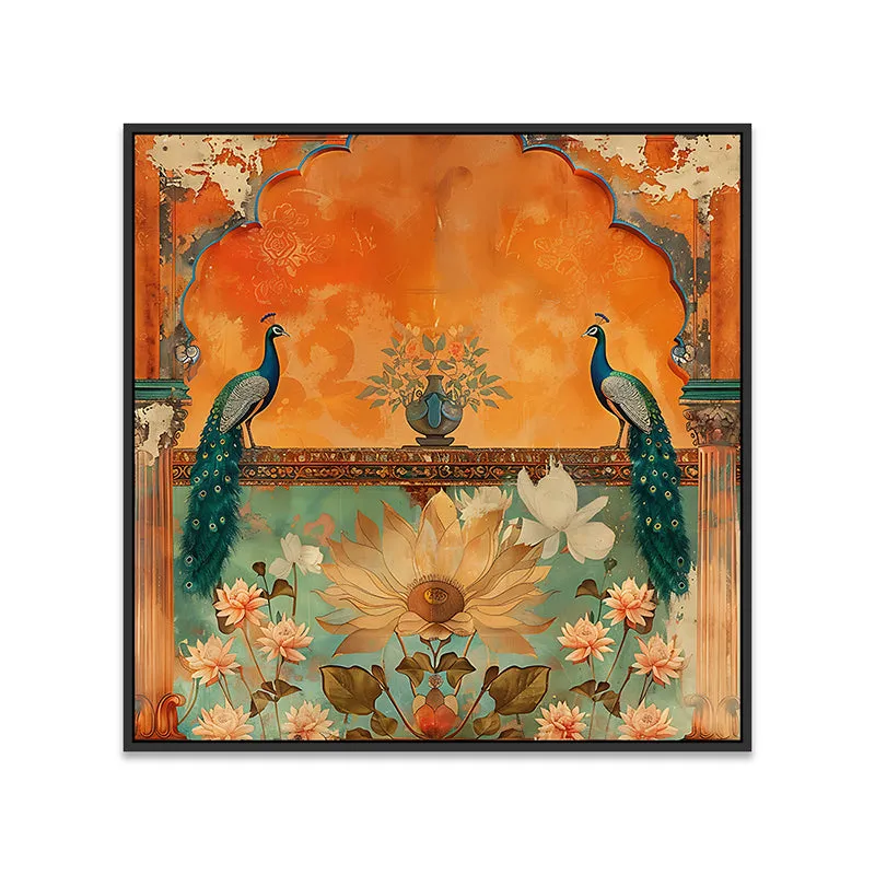 Mayoorachitra Canvas Wall Painting With Frame - Black media 5