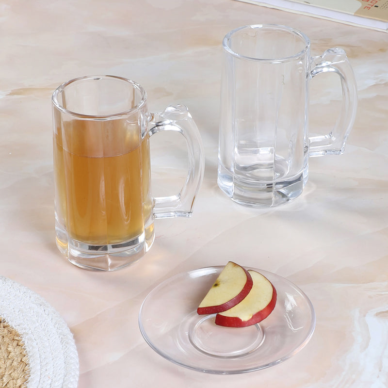 Oja (400 ML) Beer Glass & Snack Plate Combo - Three Piece Set