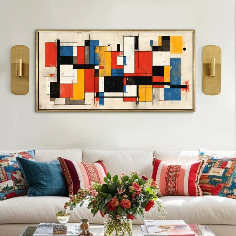 Linear Rhythm Canvas Wall Painting With Frame media 1