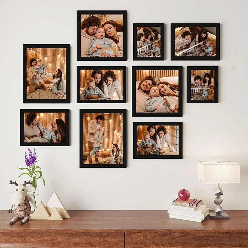 Farrah Black MDF Wall Photo Frame - Set Of Ten media 1