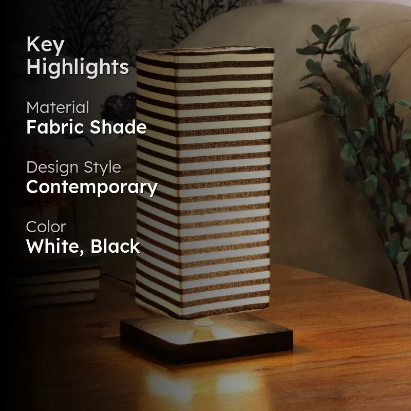 Zebro Ingram Fabric Table Lamp - White,Black media 2