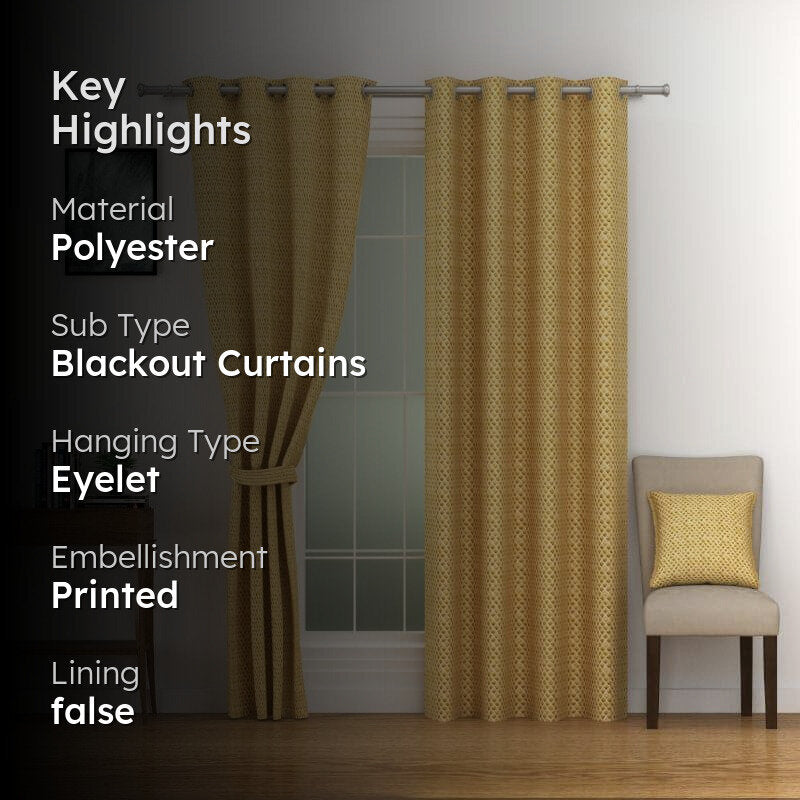 Swayam Jonika Jacquard Curtain - Yellow media 2