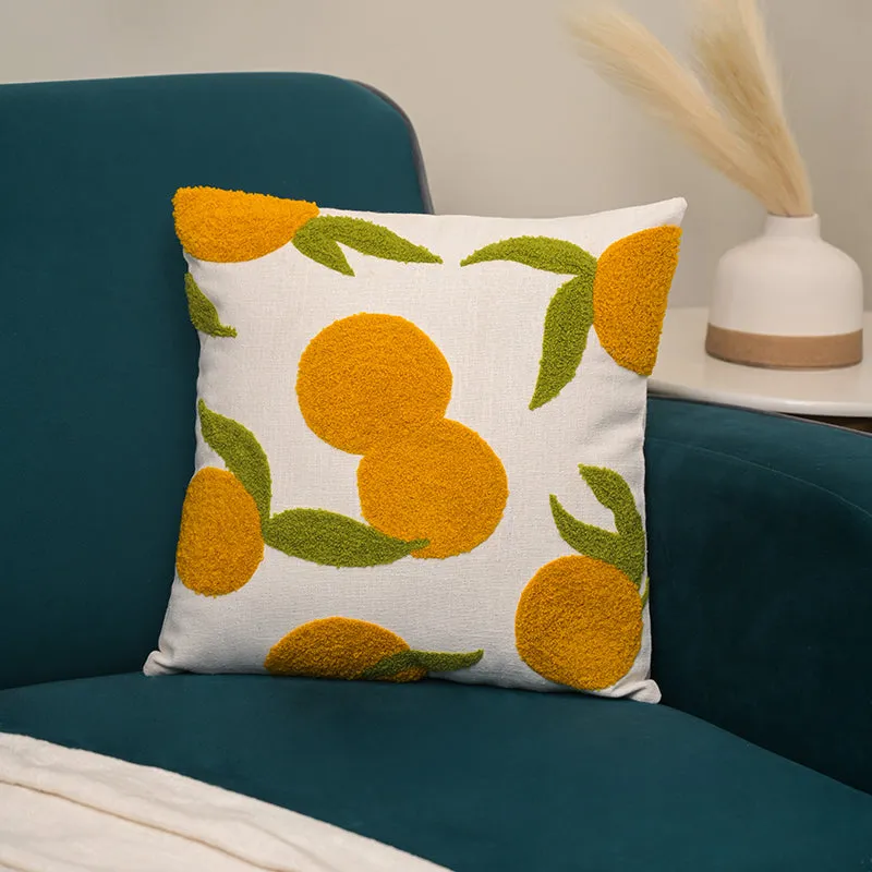 Tangerine Twirl Embroidered Cushion Cover media 2