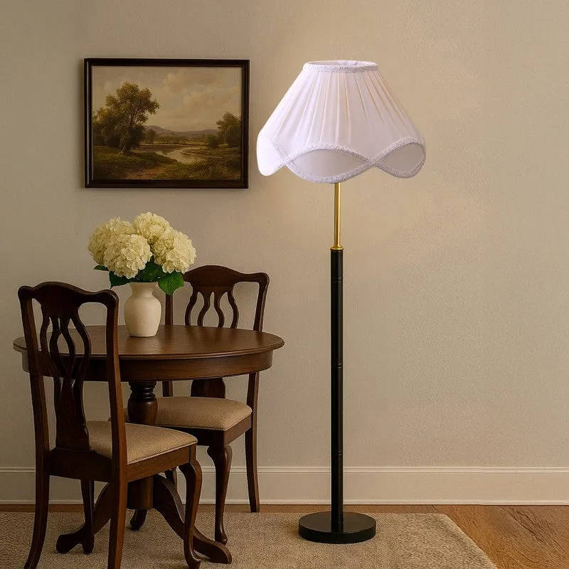 Frost Glow Wooden Floor Lamp - White media 4