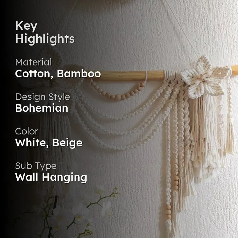 Boheime Buds I Macrame Cotton Wall Accent media 2