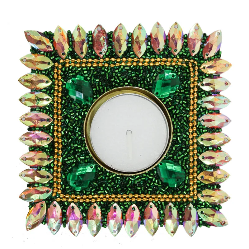 Roshna Jewelled Tea Light Holder (Square) - Set Of Four media 7