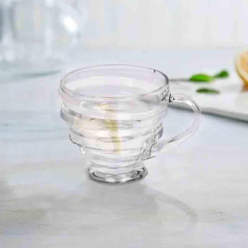 Crumpled Glass Tea Cup (190 mL Each) -  Set of Six image 4