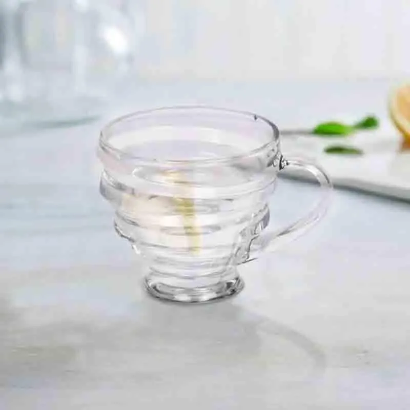 Crumpled Glass Tea Cup (190 mL Each) - Set of Six media 4
