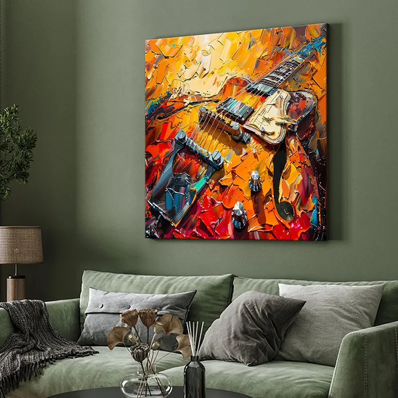 Electric Guitar Abstract Wall Painting media 4