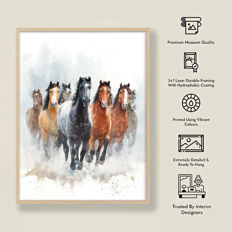 Horse of Freedom Wall Painting With Brown Frame media 10
