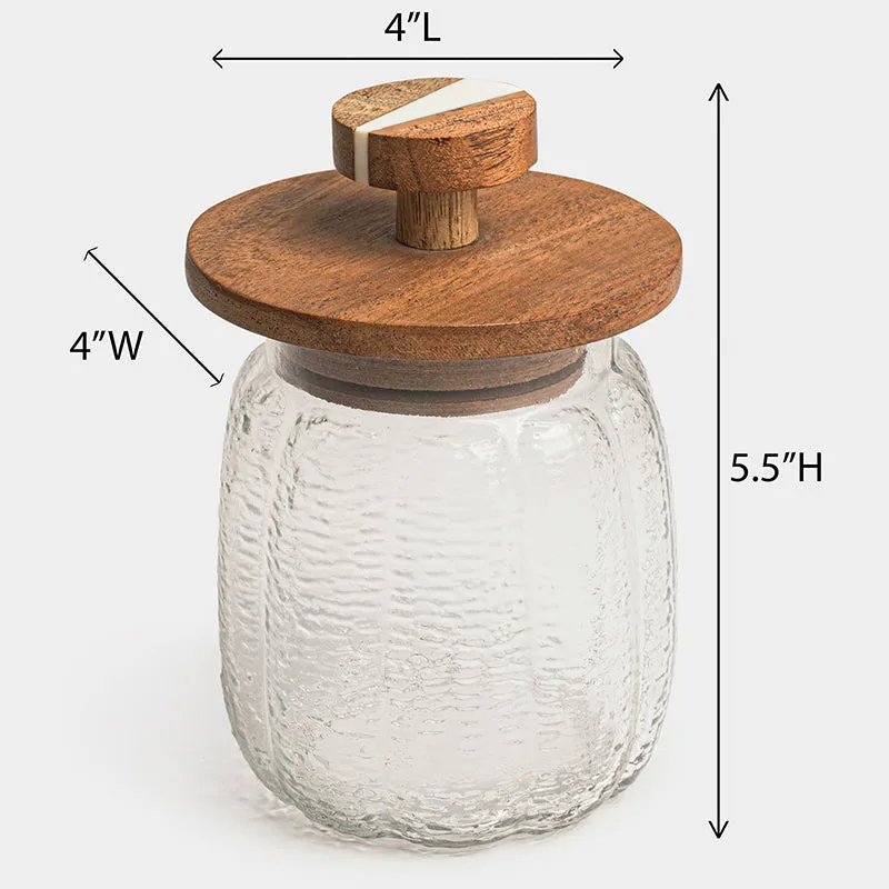 Arietta Glass Jar With Airtight Wood Lid - 600 mL media 5