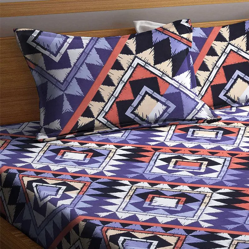 Falcon Geometric PollyCotton Bedsheet - 150 GSM media 4
